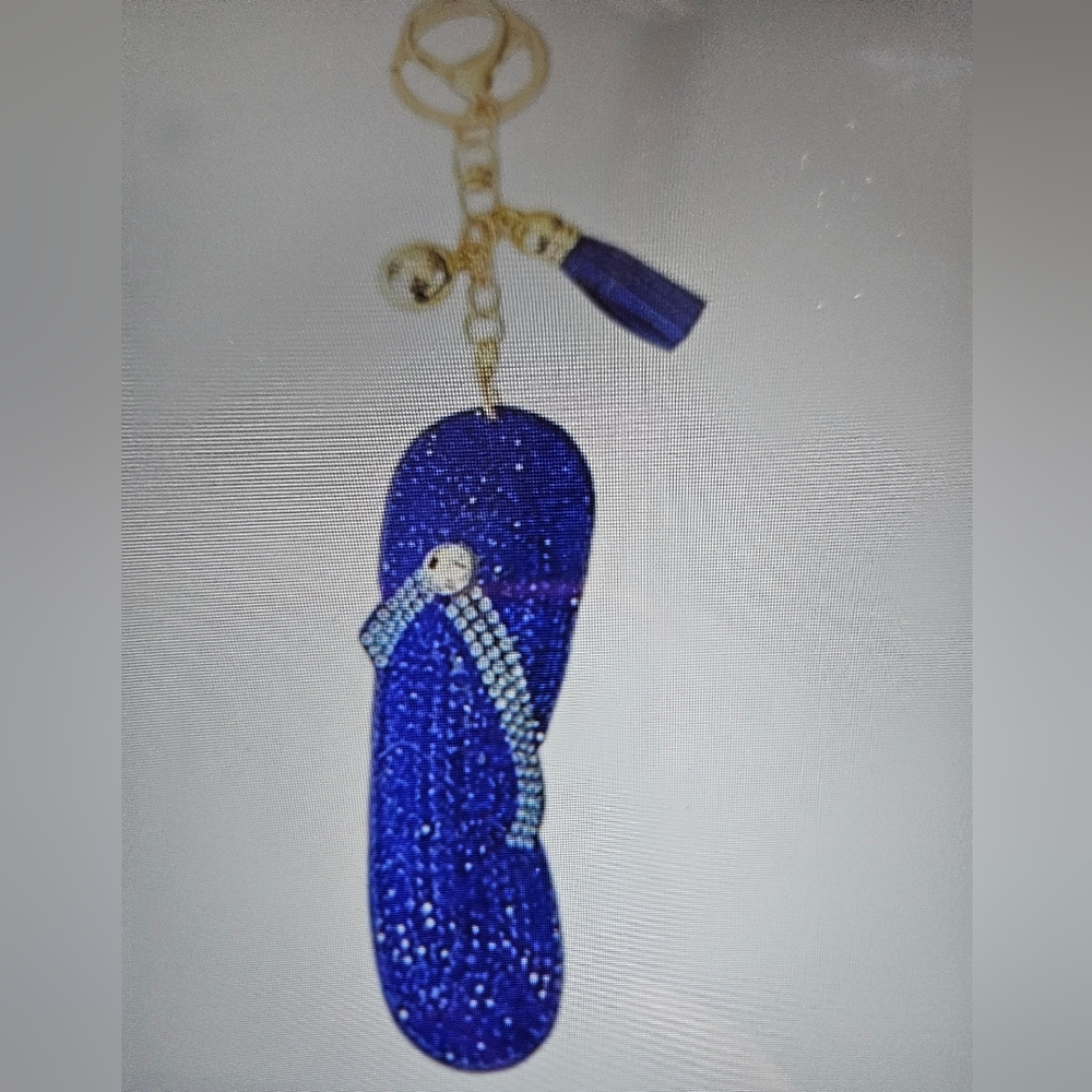 DIVAS LiMiTED Blue Rhinestone Flip Flop Key Holder